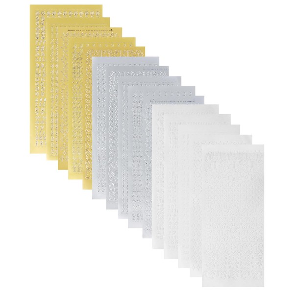 Set of 14 Stickers with Letters, Numbers, Butterflies, Stars and