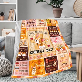 CITYSONG Corgi Blanket, Corgi Gifts for Girls Women, Corgi Gift for Corgi Lovers Room Decor, Corgi Throw Blanket 50" x 40"