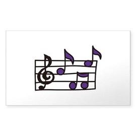 CafePress Music Notes Sticker Rectangle Bumper Sticker Car Decal