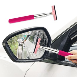 Car Rearview Mirror Wiper Telescopic Auto Mirror Squeegee Cleaner, Retractable Rear-View Mirror Wiper, Telescopic 98cm Long Handle Car Cleaning Tool Mirror Glass Mist Cleaner