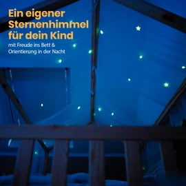 lilimaus House Bed Canopy with Luminous Stars - Bed Canopy House Bed Decoration - Gift Girls & Boys - Canopy Bed Curtains for 90 x 200 cm and 120 x 200 cm Children's Beds - Luminous Stars Children's