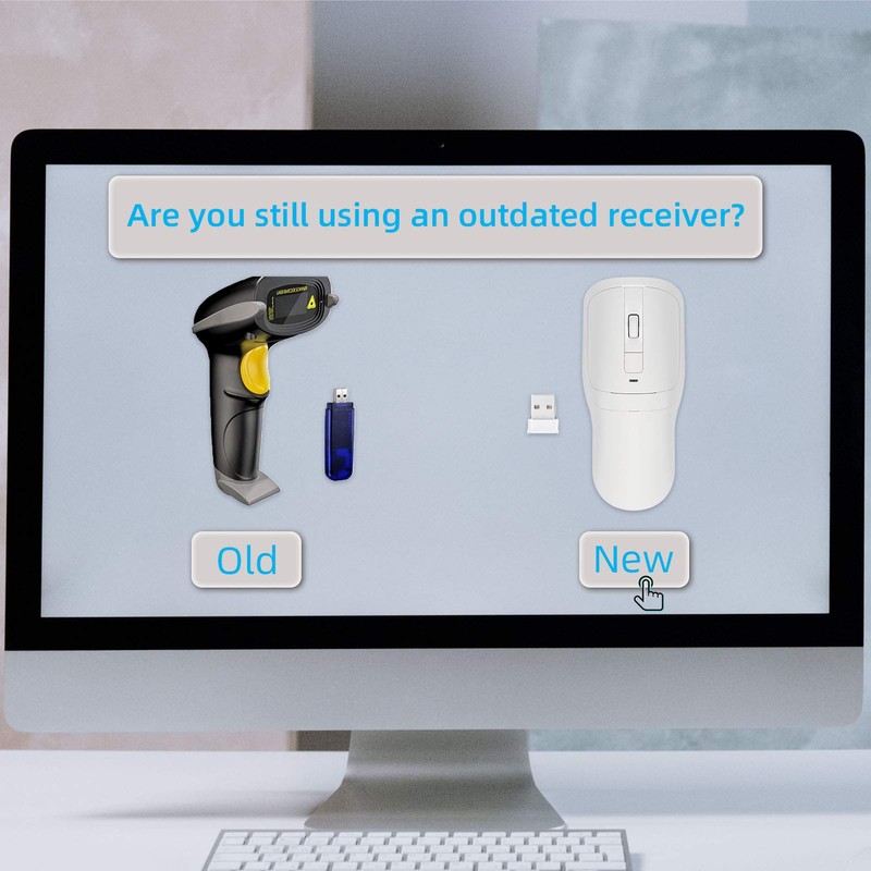 THARO New Wireless Mouse Barcode Scanner, 2-in-1 Design 2D Handheld
