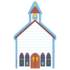 SHAPES ETC. Church Large Notepad- Inspired Sunday School and Vacation Bible School Crafts, Religious Craft Projects, Easter Decorations, Kids VBS Craft Projects