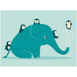 Fine Art Canvas Waterslide Canvas Wall Decor by Artist Jay Fleck for Living Room, Bedroom, Bathroom, Kitchen, Office, Bar, Dining & Guest Room - Ready to Hang - 43 in x 32 in