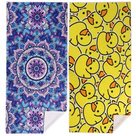 BROCOTTONS 2 Pack Beach Towel Oversized,70"x32" Quick Dry Sand Free Lightweight and Absorbent Pool Towels, Ideal for Travel, Gym, Camping, Beach Accessories Essentials for Men and Women