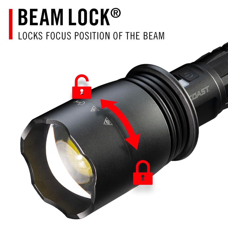 Coast XP80R 15000 Lumen Rechargeable Dual-Power LED Flashlight with POWERiQ™