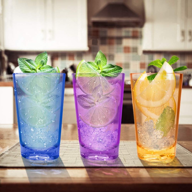 EgieMr Unbreakable Drinking Glasses, 5 Oz Plastic Tumblers Cups Set