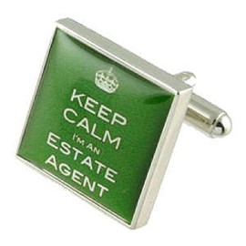 Cuff links Estate Agent Cufflinks~Property House Green Cufflinks Select Gift Pouch