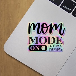 Holographic Decal Stickers of Mom Mode On Premium Waterproof Vinyl Decal Stickers for Laptop Phone Accessory Helmet Car Window Mug Tuber Cup Door Wall Decoration ANDVER3g8994bHO
