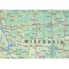 Wisconsin State Physical Poster Map - 16.4 x 21.4 Inches