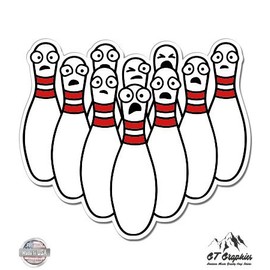 GT Graphics Bowling Pins - 12" Vinyl Sticker Waterproof Decal