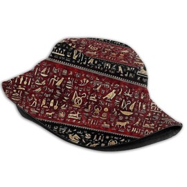 Hieroglyphic Hat African Egyptian Culture Bucket Hat Summer Fisherman Cap Outdoor Beach Sun Hat