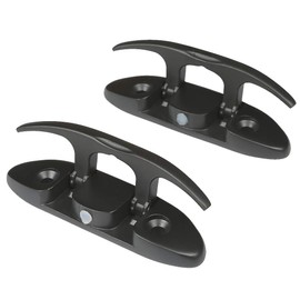Thorn Boat Folding Cleat,Flip Up Marine Stainless Steel 4-1/2" Black Dock Cleat W/Fasteners (Black ，4-1/2“， 2pcs)