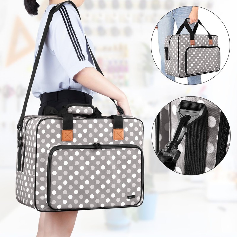 Luxja Sewing Machine Tote Bag with Sewing Accessory Storage, Cushioned,