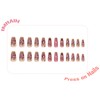 IMRAIN Press on Nails Long Coffin Fake Nails Pink Flower
