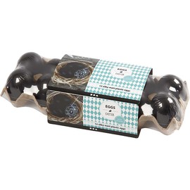 Egg, H: 6 cm, black, Plastic, 12pcs