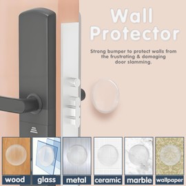 GODAYS 8PCS Door Stoppers Wall Protector, Rubber Door Stops Shock Absorber, Quiet & Reusable Door Knob Protector, Clear Stopper de Porte, Door Handle Bumper (8, 5cm Set)