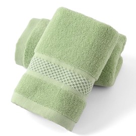 sense gnosis 100% Cotton Green Hand Towels Absorbent Super Soft Lint Free Bath Hand Towels for Bathroom Travel Yogo Sport Spa (2 Pack,13"x 29")