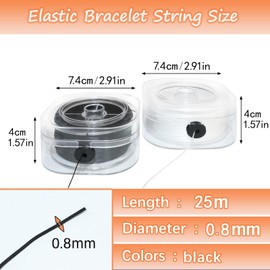 Looconi Crystal Stretchy String 197 Yards with Organizing Case Sturdy Elastic String Cord for Jewelry Making, Necklaces, Beading and Crafts