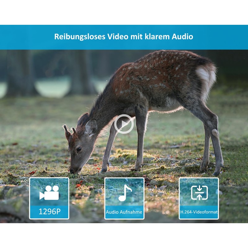 GardePro E5S Wildlife Camera 32MP 1296P H.264 Video, Wildlife Camera