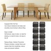 20 Pcs Chair Leg Floor Protector Rectangular Transparent Black Felt