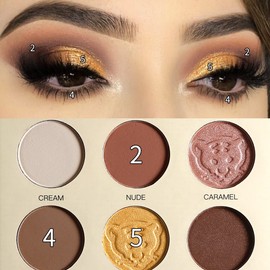 La Catrina DE'LANCI Matte Eyeshadow Palette, 9 Color Nude Eyeshadow Palette Matte, Black Natural Metallic Eyeshadow Makeup Powder, High Pigmented Gold Dark vegan eyeshadow Christmas Makeup - Leopard