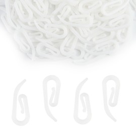 100 Pcs Curtain Hooks for Rails Curtain Hooks Plastic 28 x 12 mm White Clip Holder for Shower Curtain, Curtain, Curtain, Caravan - Home Accessories, DIY