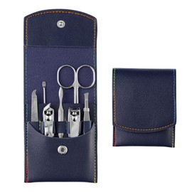 Tadipri Professional Nail Clippers Set for Men and Women Nail Set for Foot or Fingernails Nail Care Set in Leather Case Manicure and Pedicure Set for Men and Women Nail Cutter Blue