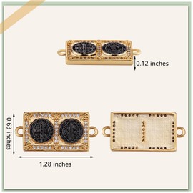 COGCHARGER 5 Pieces Rectangle with Cross Connector Charms Religion Connector Charms Long-Lasting Plated for Jewelry Necklace Earring Making