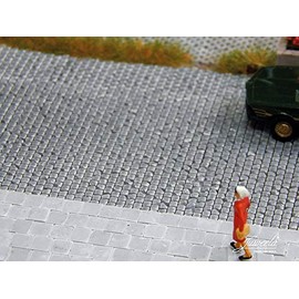 modellbahn-exklusiv Juweela 28268 Paving Paving Panels Light Grey 2,600 Pieces Gauge H0 1:87