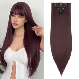 Tess Clip-In Hair Extensions, Like Real Hair, Synthetic Hair Hairpiece, 8 Wefts, 18 Clips, Hair Extensions, Straight