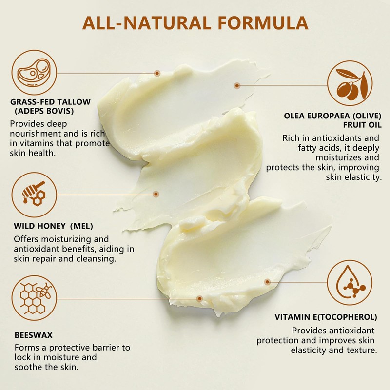 Beef Tallow for Skin, Beef Tallow and Honey Balm, Face