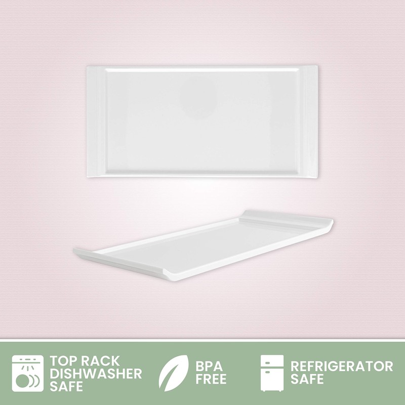 4 Plates + 2 Sauce Dishes - Rectangular Dinner Plate