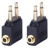 EZYUMM 2-Pack Airplane Headphone Adapter, Dual 3.5mm Male to 3.5mm