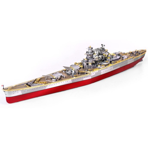 Piececool 3D Metal Puzzles for Adults, Richelieu Battleship Model Kits, Military Watercraft Warship Models Building Kit DIY 3D Puzzles for Anxiety Relief Toys, Great Gift Ideas -300 Pcs