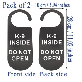 CENWA 2 Pcs Pet Friendly Sign Do Not Open Wooden Door Hanger Dog Owner Gift Travel Dog Door Hanger Dog Warning Sign (K-9 INSIDE)