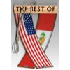 Rear view mirror car flags Peru and USA Peruvian unity