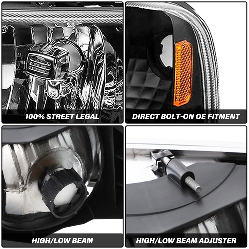 Bingbingmotor BRYGHT Headlight Assembly Fit for 94-01 Dodge Ram 1500