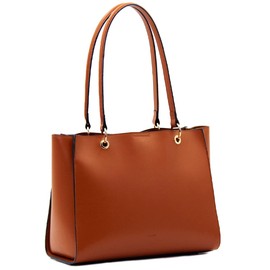 ANDSHIN A0011 Tote Bag, Lightweight, A4 Compatible, Women's Bag, Commuting, Business, Compact Tote, Braun, Free size
