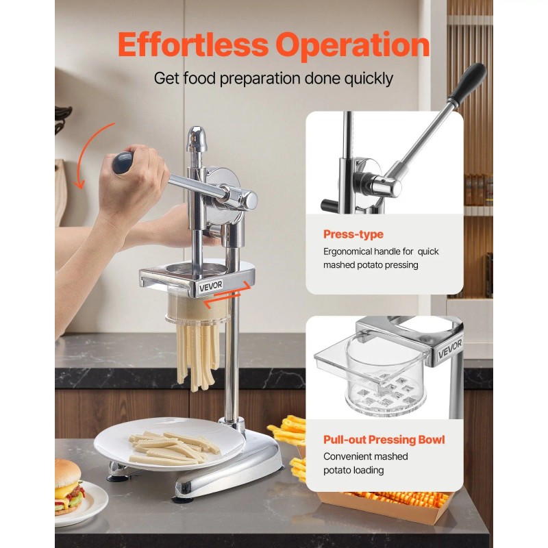 Stainless Steel Manual French Fries Mashed Potato Extruder Vegetable Squeezer
