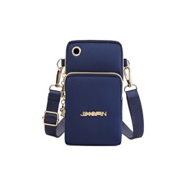 AfitLulu Cell Phone Purse, Crossbody Wallet Phone Bag with Headphone Jack, Detachable Shoulder Strap, Back Elastic Band (blue)