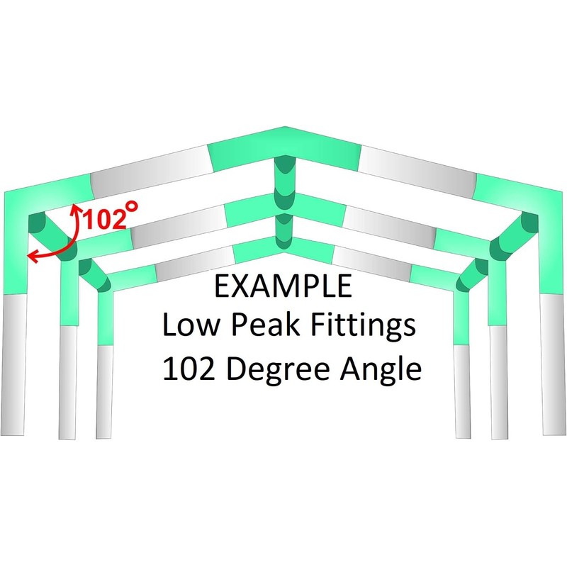 6 Leg Style Carport Canopy Pipe Fittings Low Peak Connectors
