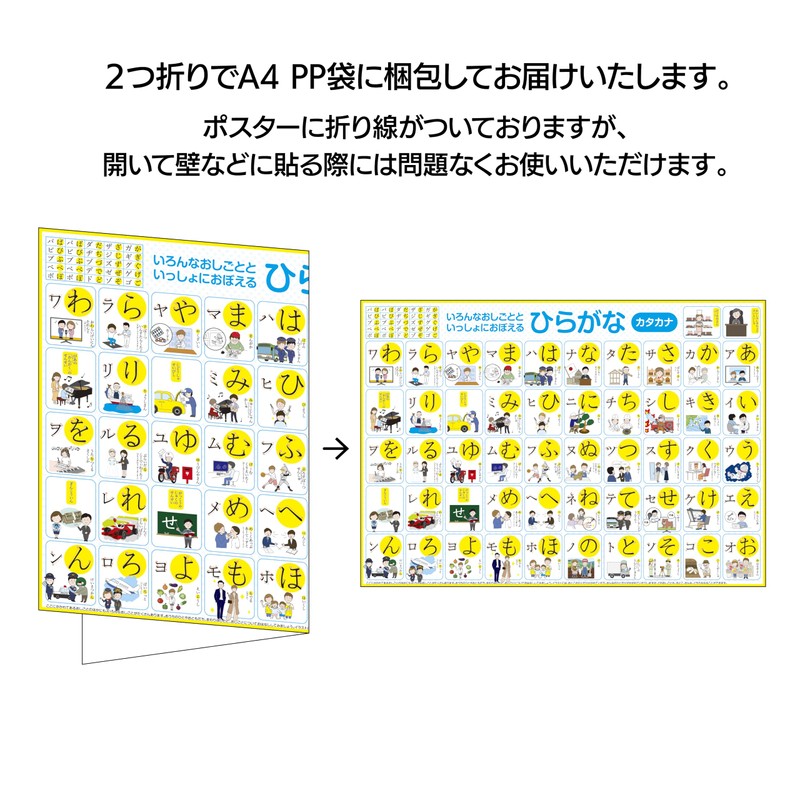 Katakana Hiragana (Katakana) Bath Poster with Easy to Understand Writing