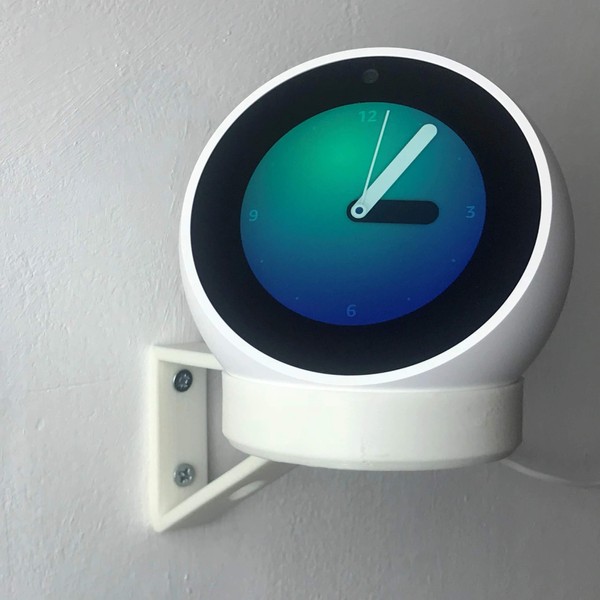 Echo SPOT adjustable WALL bracket/Mount in WHITE