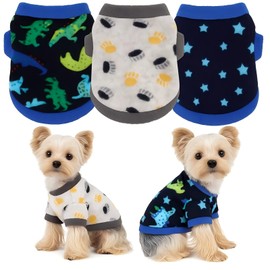 Suéter de 3 piezas para perros pequeños, suéteres suaves para perros pequeños, suéter de forro polar para otoño e invierno, ropa para perros Chihuahua