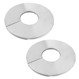 Waziaqoc 2 Pcs Round Wall Split Flange, 304 Stainless Steel Self-Adhesive Wall-mounted Pipe Hole Cover for 2.01"/51mm Diameter Pipe