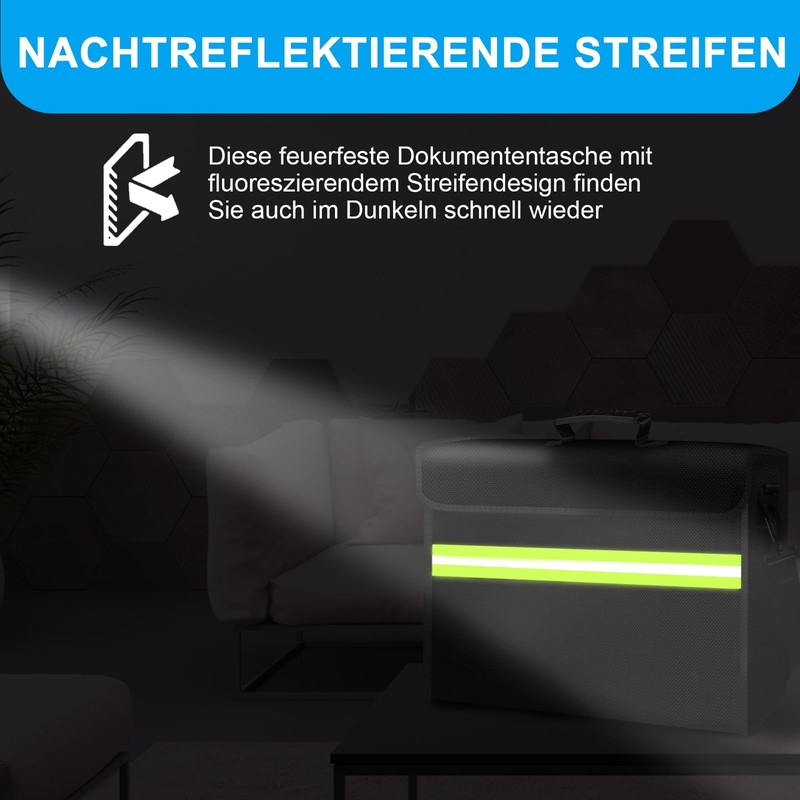 Fireproof Wallet with Lock, Fireproof Box with 6500°F, 10 Layers