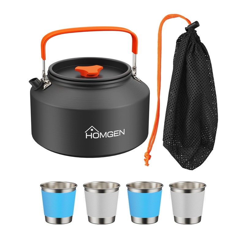 HOMGEN 2L Large Portable Camping Kettle for Outdoor Hiking with