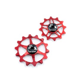 14/12T Ceramic Pulley Wheels for SRAM Eagle - Red