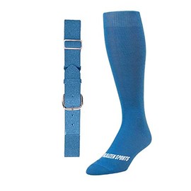 Baseball/Softball Sock & Belt Combo | Mens Womens Youth Baseball Sock & Baseball Belt | Notorious Sports (Columbia Blue, XSmall)